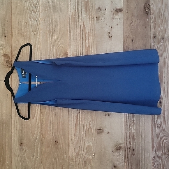 Lulus Blue Deep V Neck Sleeveless Party Dress Size Small - Picture 1 of 4